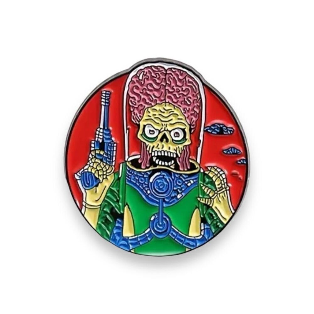 New Martian from Tim Burton’s Mars Attacks Enamel Pin Aliens Comedy Sci Fi Movie